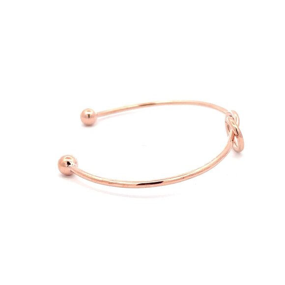 925 Sterling Silver Cuff Bangle Bracelet Size 6.25 inches Center Knot - Picture 7 of 11